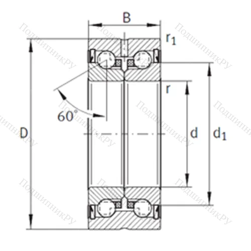 Подшипник шариковый упорно-радиальный ZKLN 0624-2RS-PE