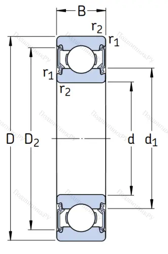 Высокотемпературный подшипник 6204 2RSH/C 3 GJN от производителя  SKF