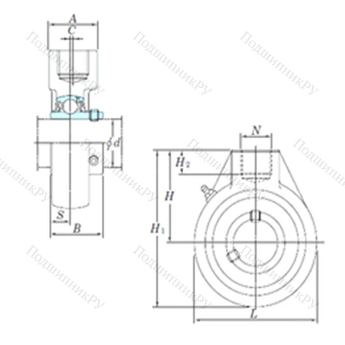 Подшипниковый узел шариковый радиальный UCHA 210-31