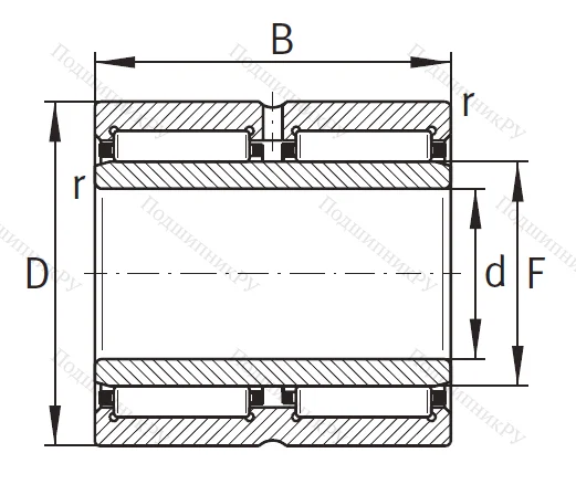 Игольчатый подшипник NA 6907 ZW XL