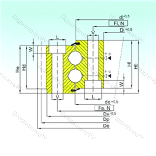Подшипник шариковый опорно-поворотный EB 2.35.1249.400-1SPPN