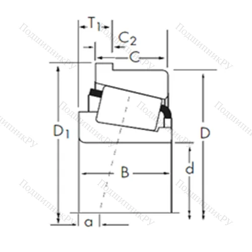 Подшипник роликовый радиально-упорный JP 10049-JP 10010-B от производителя  TIMKEN
