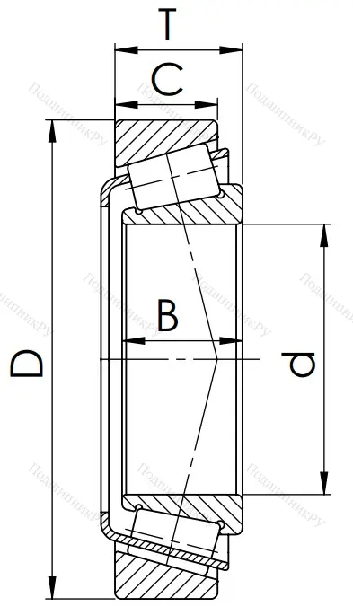 Конический роликовый подшипник 6-2007124 А (СПЗ-9)