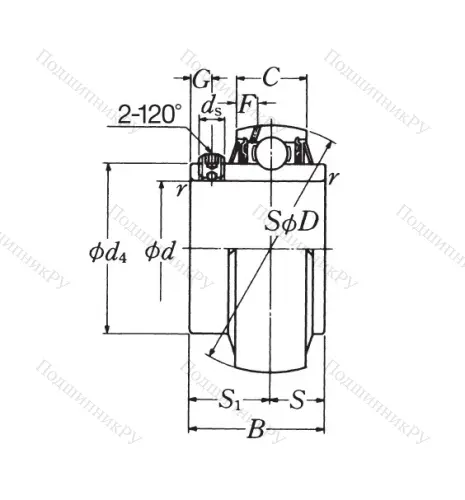 Корпусный подшипник UC 210 D 1 в Сургуте