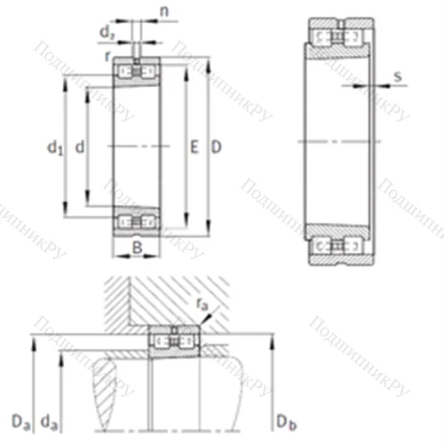 Подшипник роликовый радиальный NN 3012-AS-K-M-SP от производителя  INA