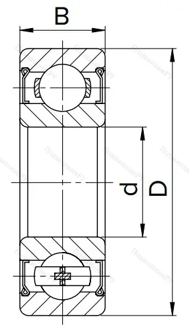 Шариковый однорядный подшипник 80101 (6001 ZZ)