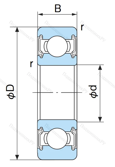 Однорядный шариковый подшипник 6313 2NSE