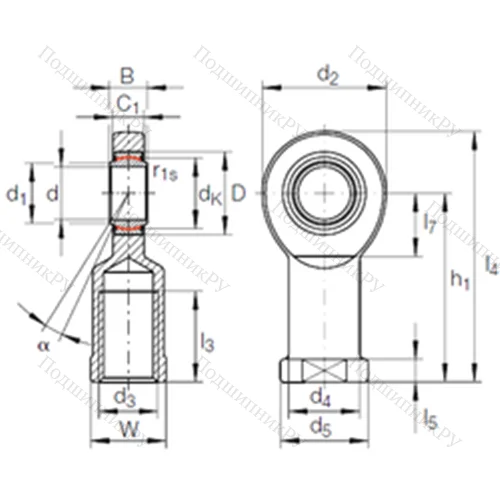 Подшипник скольжения сферический GIR 6 UK