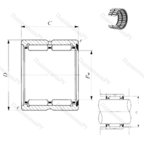 Подшипник игольчатый радиальный RNA 6912U