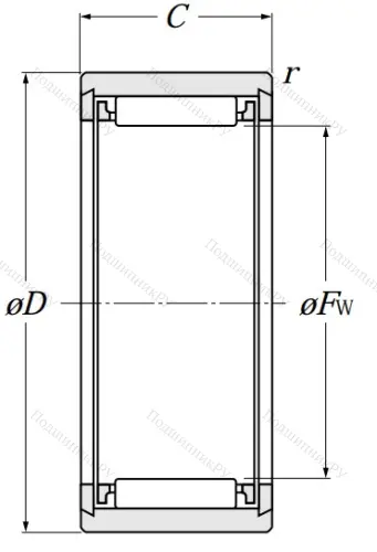 Игольчатый подшипник NK 10/16