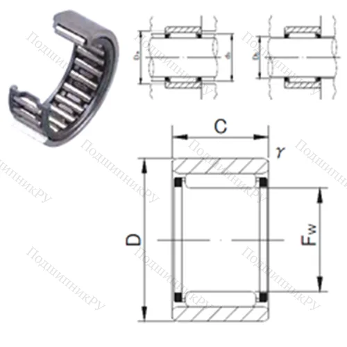 Подшипник игольчатый радиальный RNAF 456220