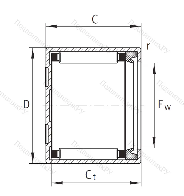Игольчатый подшипник BK 1414 RS L 271