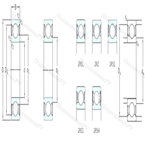 Подшипник шариковый радиальный W 638/3-2RS 1