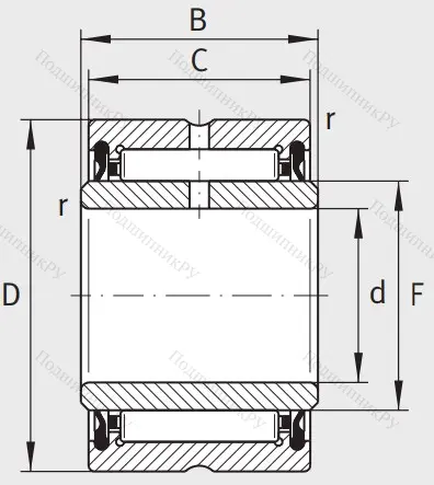 Игольчатый подшипник NA 4905 2RSR XL