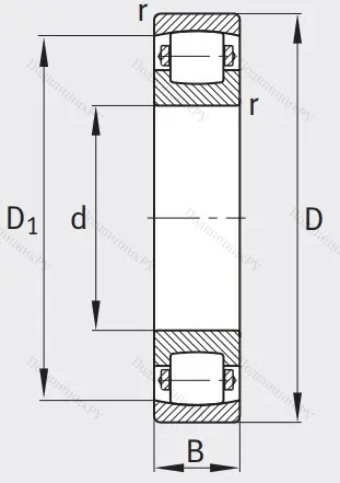 Сферический роликовый подшипник 20205 TVPC 3