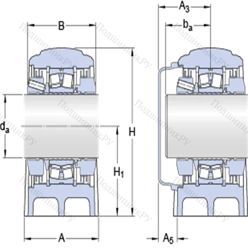 Стационарные роликоподшипниковые узлы ( ConCentra, для метрических валов) SYNT 60 FTS