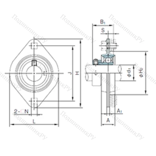 Подшипниковый узел шариковый радиальный KHPFL 201A