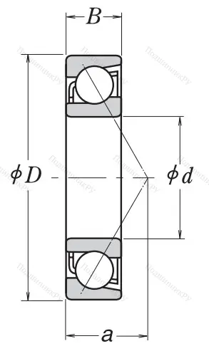 Однорядный шариковый подшипник 7303 BEAT 85