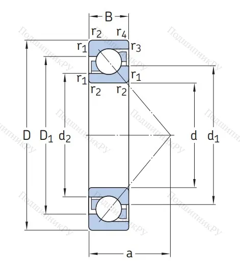 Однорядный шариковый подшипник 7220 BEGAP