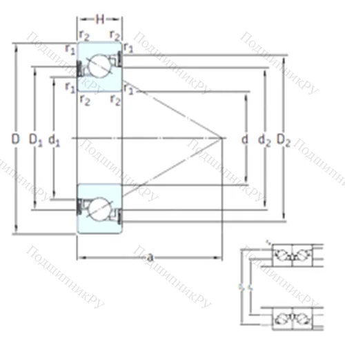 Подшипник шариковый упорно-радиальный BSA 306 CG-2RZ