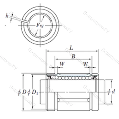 Подшипник шариковый линейный SDM 16AJMG