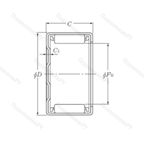 Подшипник игольчатый радиальный BK 4516