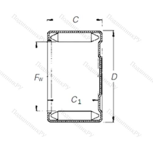 Подшипник игольчатый радиальный DLF 15 12