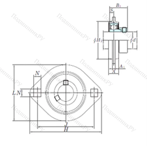 Подшипниковый узел шариковый радиальный SAPFL 205-14