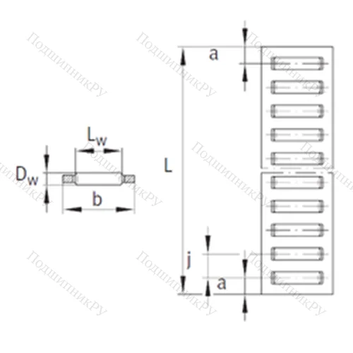 Подшипник игольчатый упорный BF 12022