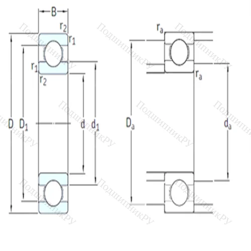 Подшипник шариковый радиальный 6326/HC 5C 3S 0VA 970