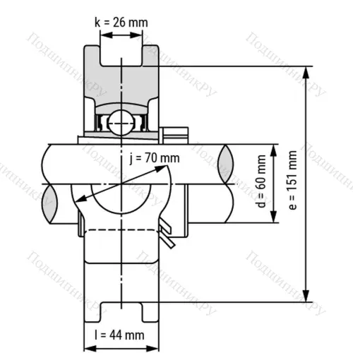 Подшипниковый узел UKT 213+H 2313 - Вал: 60 мм от производителя  LPZ