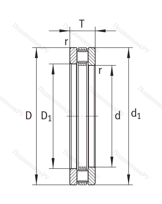 Упорный роликовый подшипник 81109 TV
