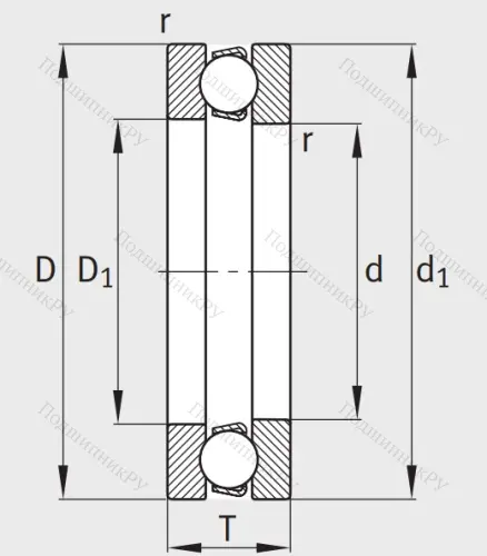 Упорный шариковый подшипник 8208 Н (51208) в Сургуте