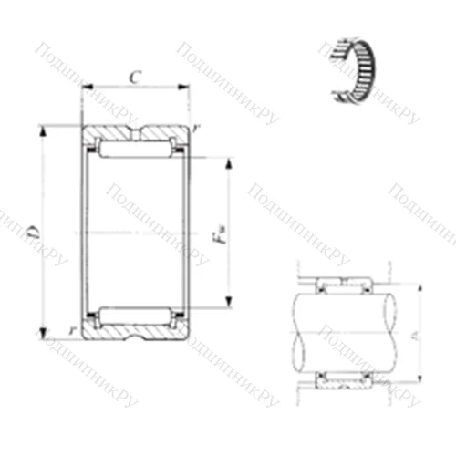 Подшипник игольчатый радиальный TAF 759235