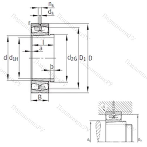 Подшипник роликовый радиальный самоцентрирующийся 23156-B-K-MB+AH 3156G