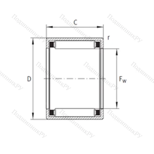 Подшипник игольчатый радиальный ВK 3038-ZW от производителя  INA