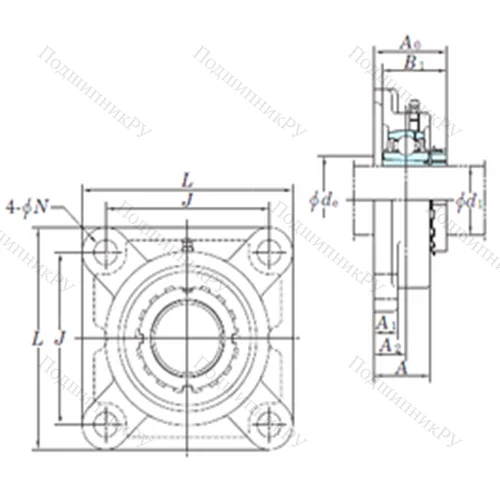 Подшипниковый узел шариковый радиальный UKF 324