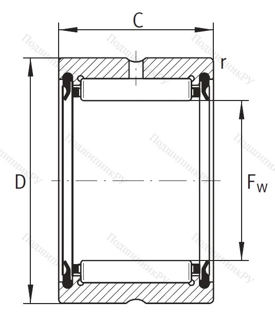 Игольчатый подшипник RNA 4904 2RSR XL