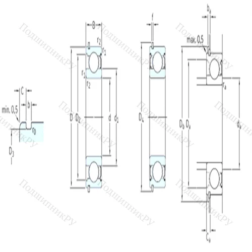 Подшипник шариковый радиальный 6312-2ZNR
