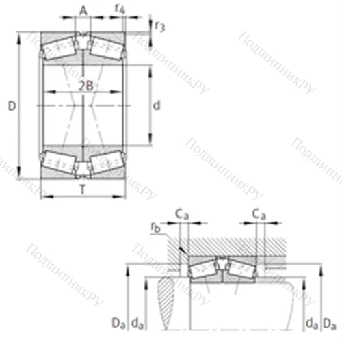 Подшипник роликовый радиально-упорный спаренный 32040-X-N 11CA-A 350-400