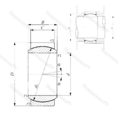 Подшипник скольжения сферический GE 15EC