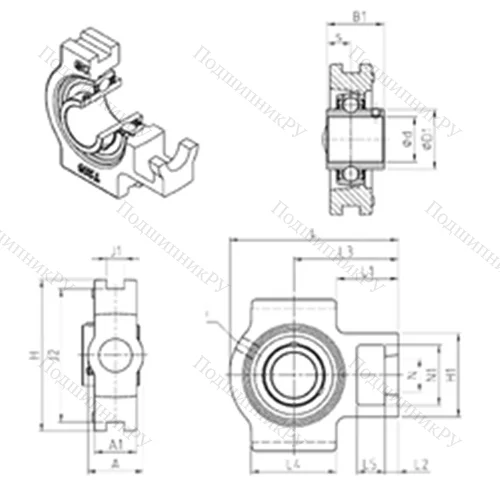 Подшипниковый узел шариковый радиальный UCT 214