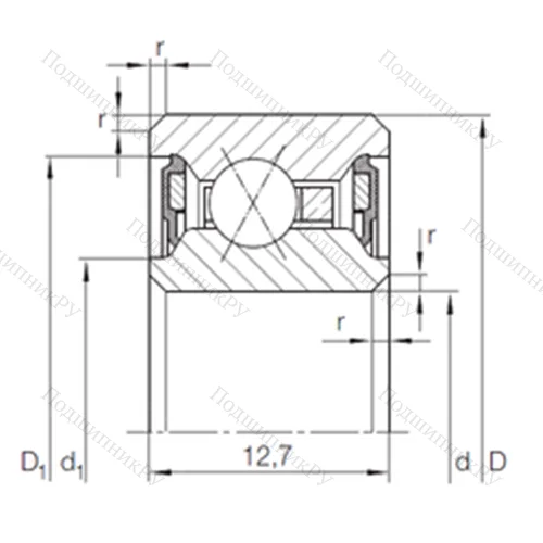 Подшипник шариковый радиально-упорный с четырёхточечным контактом