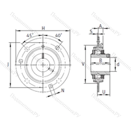 Подшипниковый узел шариковый радиальный RRY 12-VA