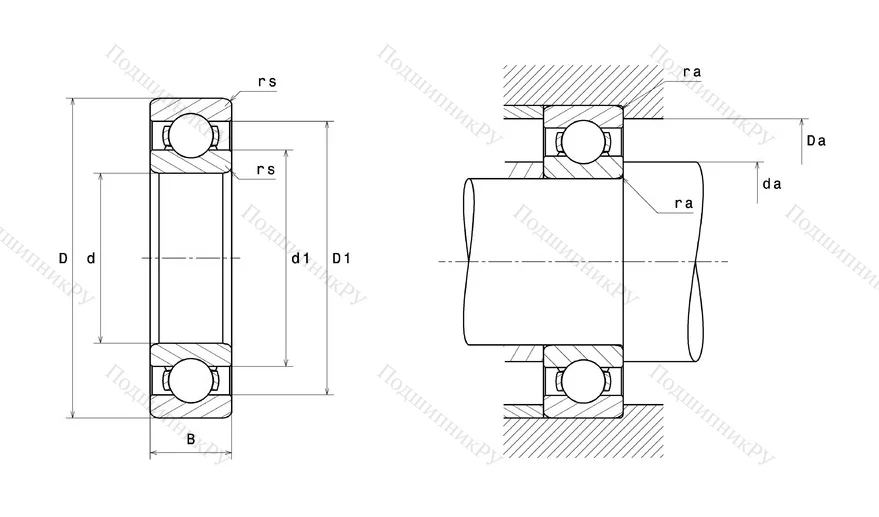 Высокотемпературный  подшипник 6204 F 604