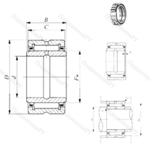 Подшипник игольчатый радиальный BRI 243720