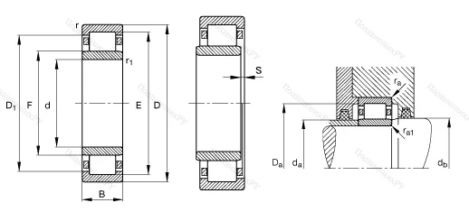 Роликовый цилиндрический подшипник NU 2204 ETVP 2