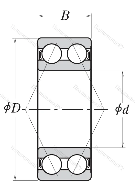 Двухрядный шариковый подшипник 3306 B 2ZRTNG C 3