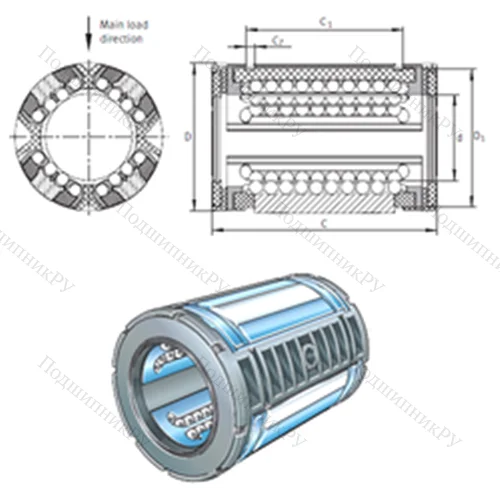 Подшипник шариковый линейный KS 12-PP