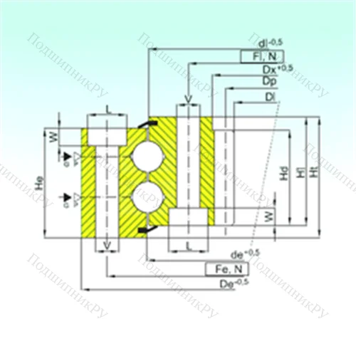 Подшипник шариковый опорно-поворотный ZB 2.28.1222.401-1SPPN